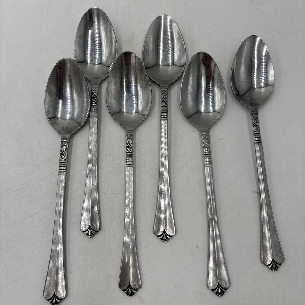 Lot of 6 Teaspoons Spoons Orleans Silver ORL31 Stainless